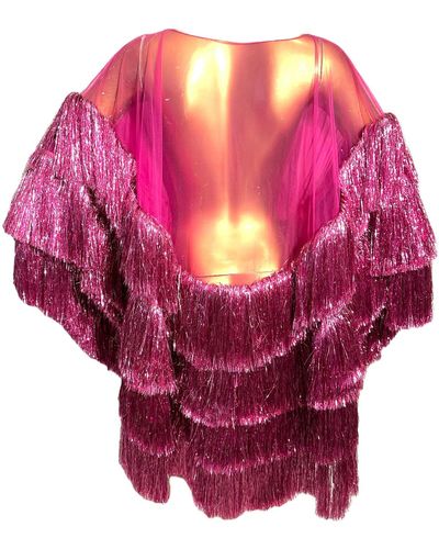 Julia Clancey Luxe Backless Pink Bonbon Chacha Dress - Purple