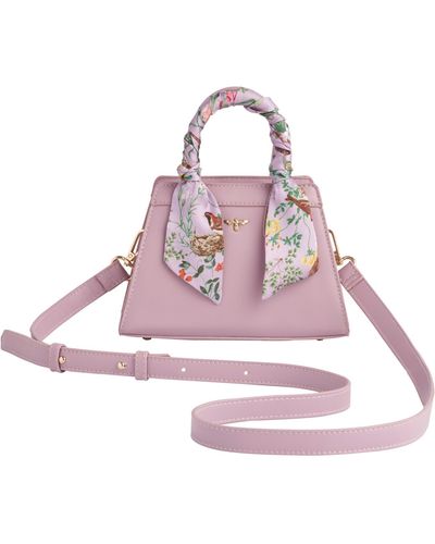 Fable England Fable Meadow Creatures Orchid Bouquet Mini Structured Tote - Pink