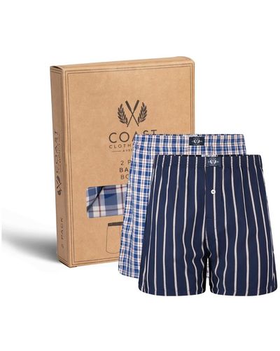 Coast 2 Pack Bamboo Boxers - Blue