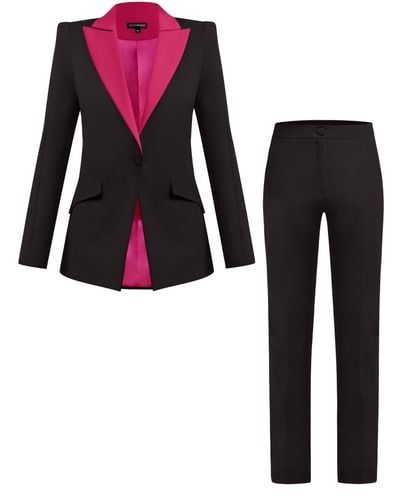 Tia Dorraine Illusion Classic Tailored Suit - Black
