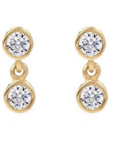 Lily Flo Jewellery 2 Diamond Drop Earrings - Metallic