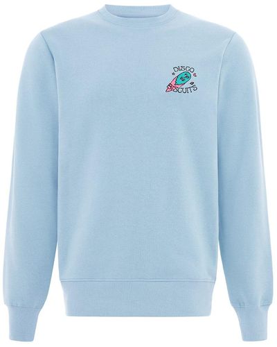 blonde gone rogue Disco Biscuits Embroidered Organic Cotton S Sweatshirt In Light - Blue