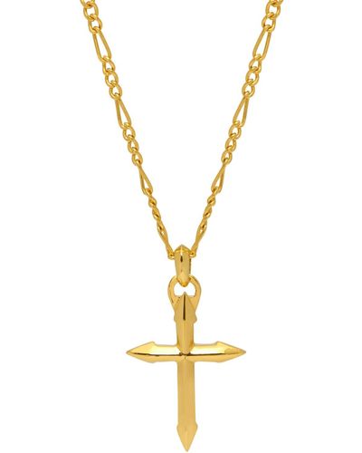 Northskull The Cross Figaro Chain Necklace In - Metallic