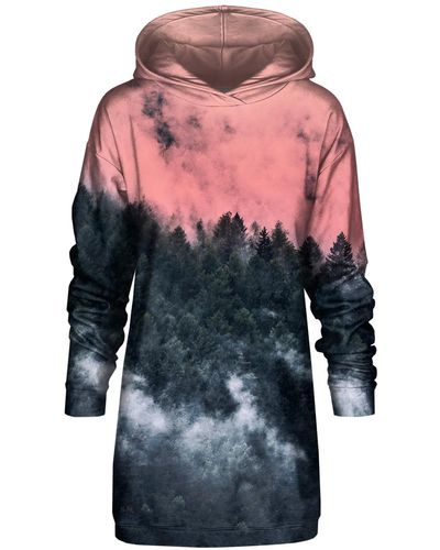 Aloha From Deer Forest Hoodie Oversize Dress - Red