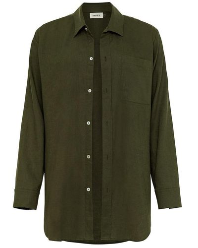 Montce Olive Long Sleeve Button Down Shirt - Green