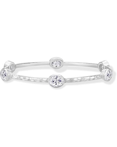 Dower & Hall Oval White Topaz Array Bangle In