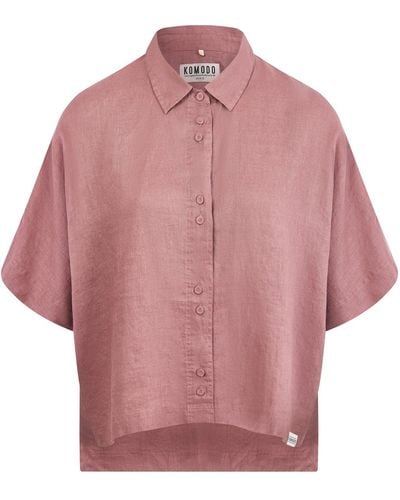 Komodo Kimono Organic Linen Shirt - Pink