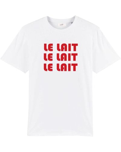 Fanclub Le Lait Retro Slogan T-shirt - White
