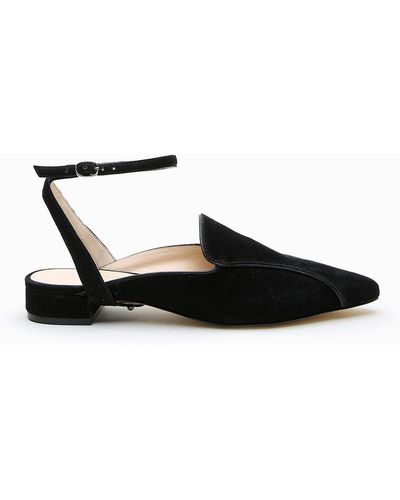Alterre Suede Pointed Loafer + Marilyn Strap - Black