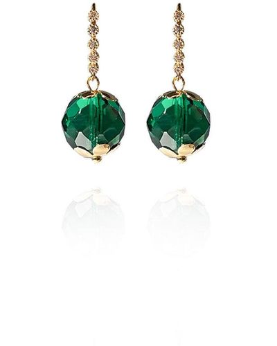 Saule Label Leni Earrings In Emerald - Blue