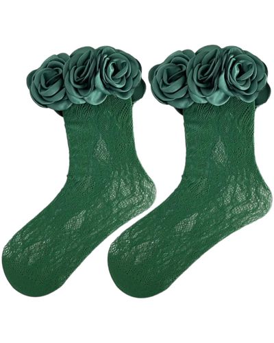 HIGH HEEL JUNGLE by KATHRYN EISMAN Lace Ring Socks Verde - Green