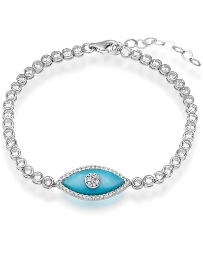Ep Designs Eye Turquoise Tennis Bracelet - Blue