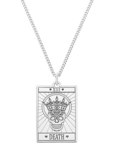 CarterGore Small Sterling Silver "death" Tarot Card Necklace - White