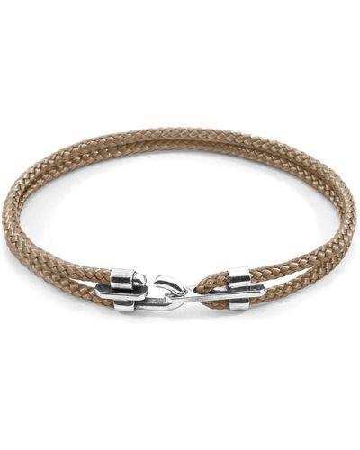 Anchor and Crew Sand Canterbury Silver & Rope Bracelet - Metallic