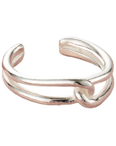 Posh Totty Designs Sterling Slim Link Open Ring - Metallic