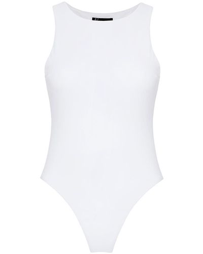 Audrey Vallens Racer Bodysuit Basics - White