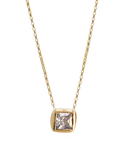 Lily Flo Jewellery Pegasus Princess Cut Diamond On The Chain Necklace - Metallic