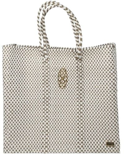 Lolas Bag Medium White Gold Tote Bag - Metallic