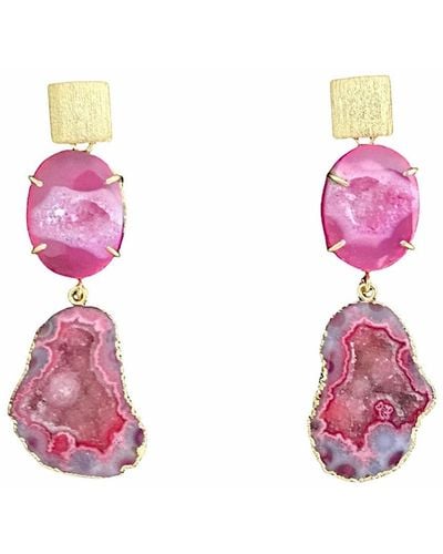 Magpie Rose Double Pink Rocks In The Sky Earrings