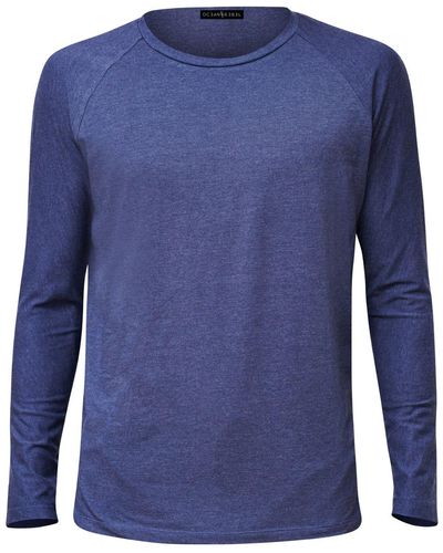 Ocean Rebel Drop Cut Hem Comfort T-shirt - Blue