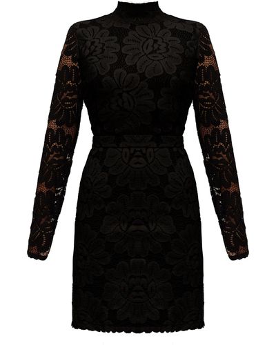 UNDRESS Serin Mini Dress From Floral Lace - Black
