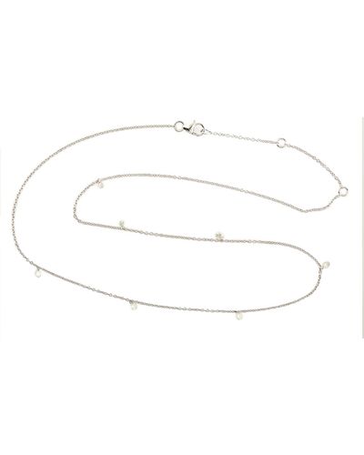 Artisan Natural Diamond & 18k Gold In Station Chain Princess Necklace - White