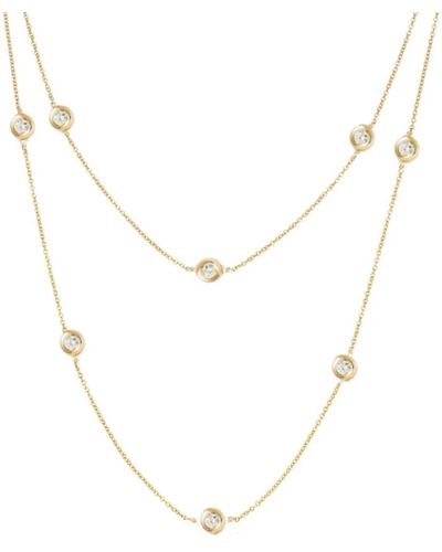 Lily Flo Jewellery Starlight Large Diamond Long Station Necklace - Metallic