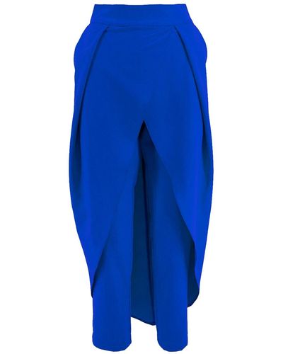 BLUZAT Electric Pants With Skirt - Blue