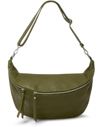 Betsy & Floss Emilia Large Crossbody Waist Bag In Olive - Green
