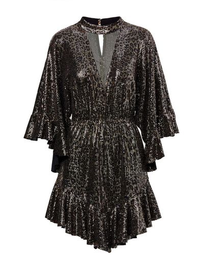 Nissa Ruffle-trimmed Mini Dress - Black
