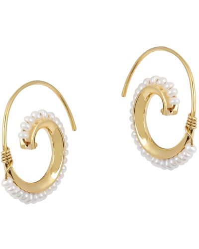 Amadeus Venus Pearl Shell Earrings - Metallic