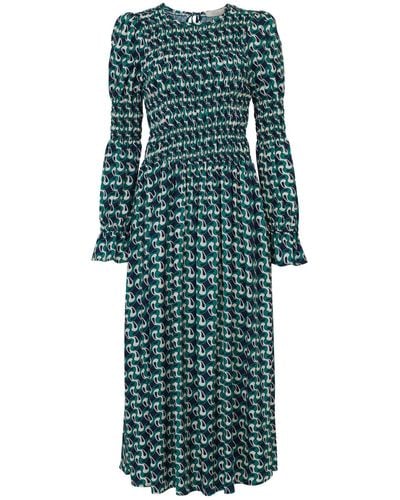 Mirla Beane Alexia Swirl Print Dress - Green