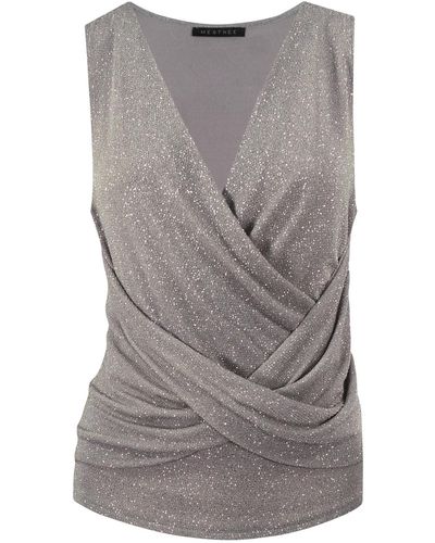 Me & Thee Jack Frost Glitter Top - Gray