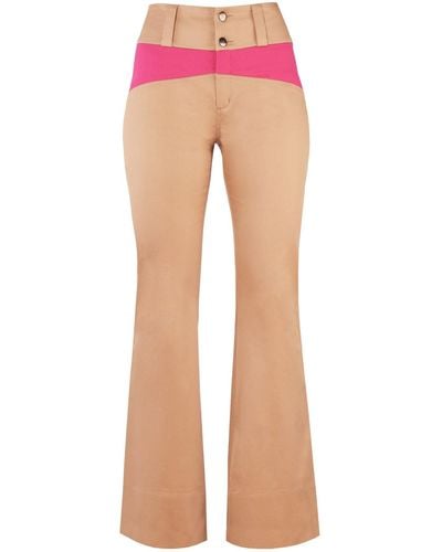 blonde gone rogue Neutrals / Rejoice Flared Color Block Pants In Beige And Pink