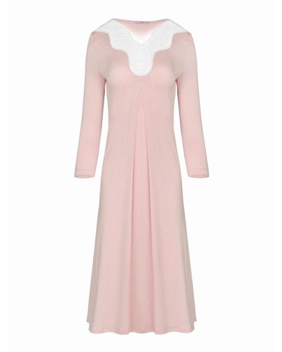 Oh!Zuza Lightweight Nightgown With Lace - Pink