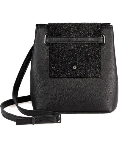 Maria Maleta Mini Bucket Shoulder Or Handbag In Leather - Black