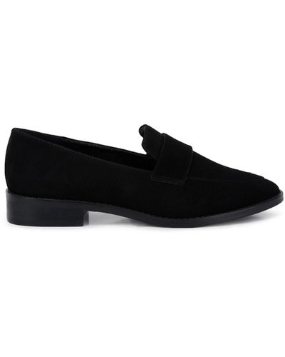 Rag & Co Zofia Suede Penny Loafers In - Blue