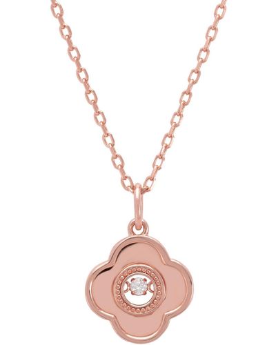 LÁTELITA London Clover Floating Stone Necklace Rosegold - Pink