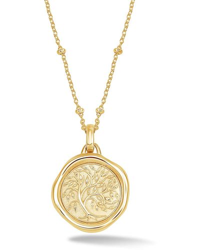 Dower & Hall Tree Of Life Talisman Necklace In Vermeil - Metallic
