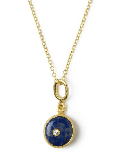 Ottoman Hands Amalfi Lapis Pendant Necklace - Metallic