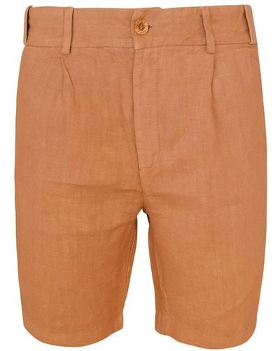 Haris Cotton Linen Bermuda Shorts - Brown