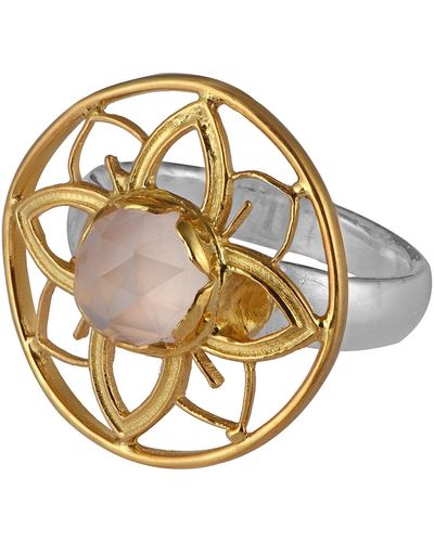Emma Chapman Jewels Bali Rose Quartz Statement Ring - Metallic