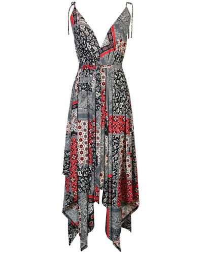Jennafer Grace Lucia Rouge Scarf Dress - Red