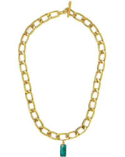 Ottoman Hands Esme Emerald Boyfriend Chain Necklace - Metallic