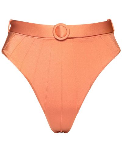 Noire Swimwear Orange Coquillage High Waist Bikini Bottom