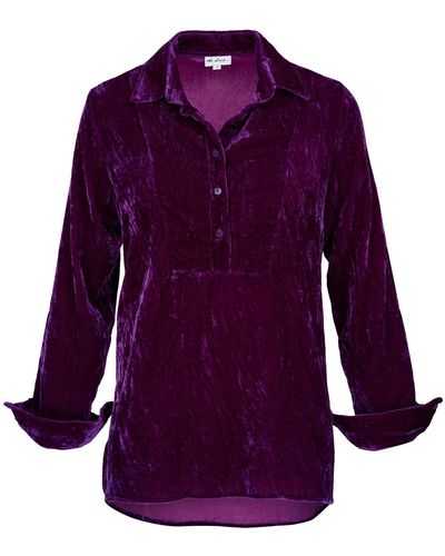 At Last Silk Velvet Shirt In Royal Purple