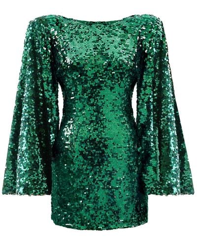 Lily Phellera Sienna Open Back Cocktail Party Dress Mini In Absinth - Green