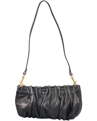 Rimini Distressed Leather Sling Bag 'azzura' - Black