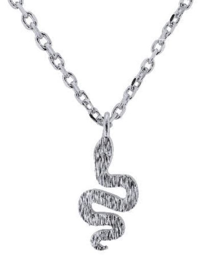 Bermuda Watch Company Annie Apple Rio Sterling Silver Winding Snake Charm Pendant Necklace - Metallic