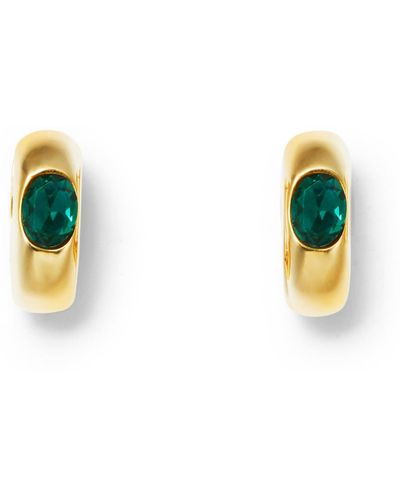 Undefined Jewelry Mystic Gold & Green Hoop Earrings - Blue